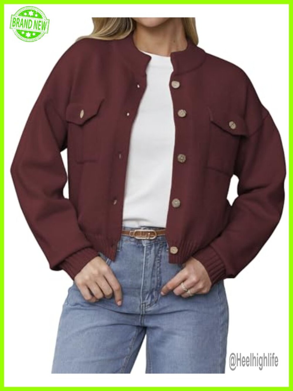 Womens Chunky Knit Cardigan Button Down Long Sleeve Cropped Sweater Jacket
